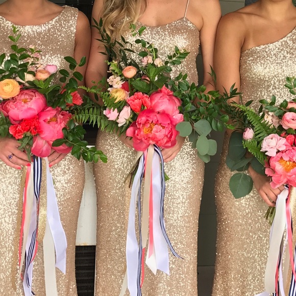 Floor Length Gold Dress - Picture 2 of 2